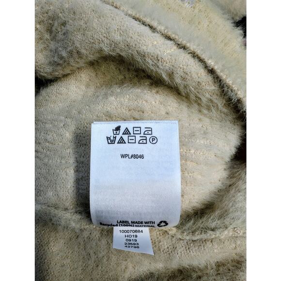 Soft Beige Sequin Knit Sweater Women’s Small Unbranded Cozy Textured Pullover - Picture 10 of 10